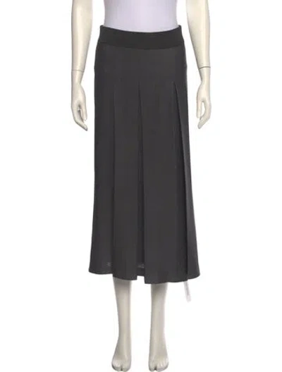 Pre-owned The Row Silk Midi Length Skirt In Gray
