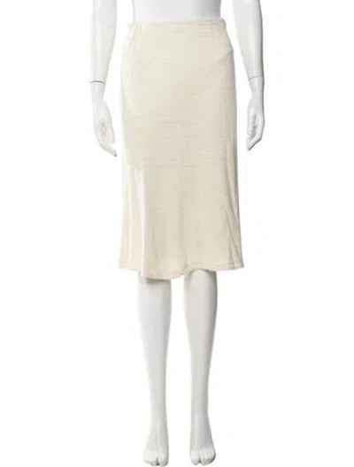 Pre-owned The Row Silk Midi Length Skirt In Yellow