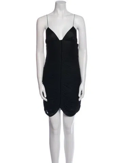 Pre-owned The Row Silk Mini Dress In Black