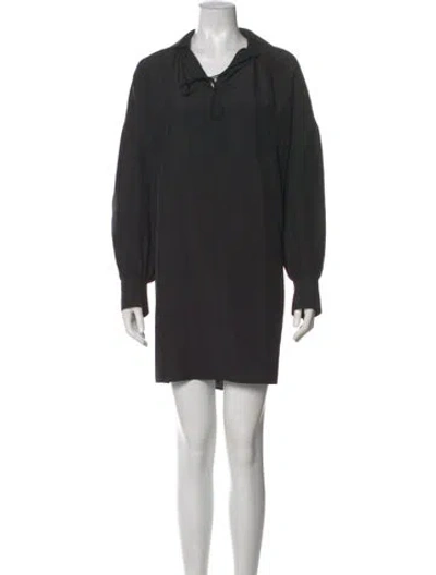 Pre-owned The Row Silk Mini Dress In Black