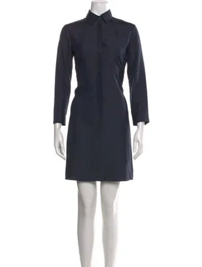 Pre-owned The Row Silk Mini Dress In Blue