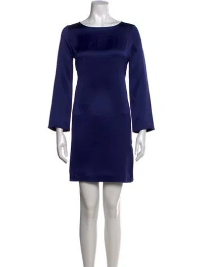 Pre-owned The Row Silk Mini Dress In Blue