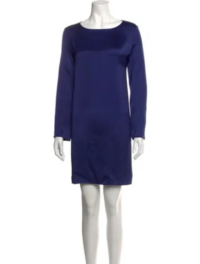 Pre-owned The Row Silk Mini Dress In Blue