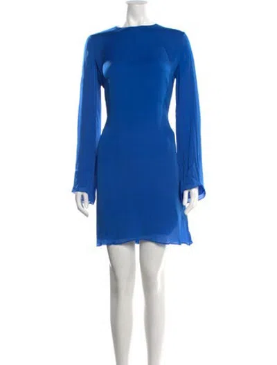 Pre-owned The Row Silk Mini Dress In Blue