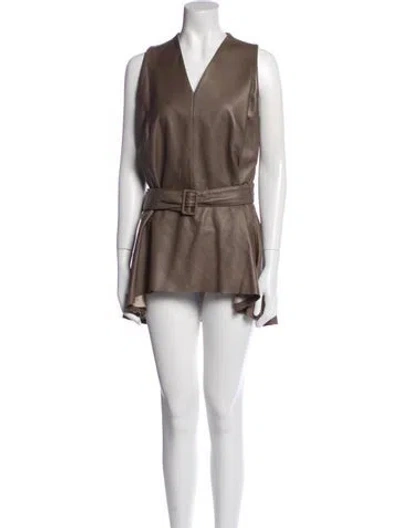 Pre-owned The Row Silk Mini Dress In Brown