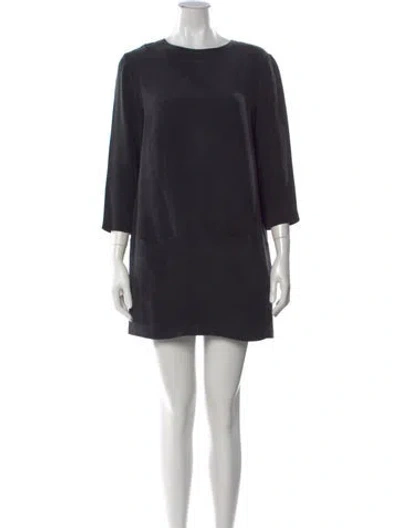 Pre-owned The Row Silk Mini Dress In Gray
