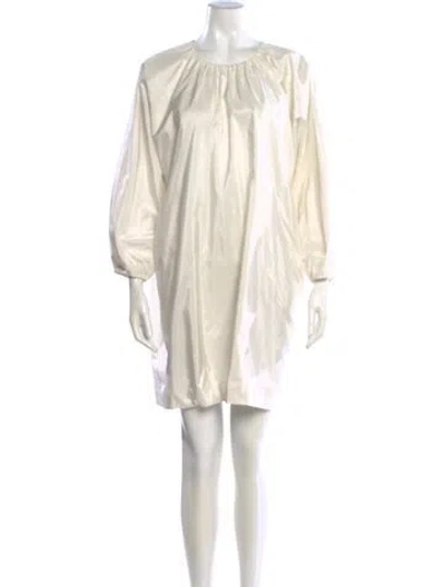 Pre-owned The Row Silk Mini Dress In Neutral