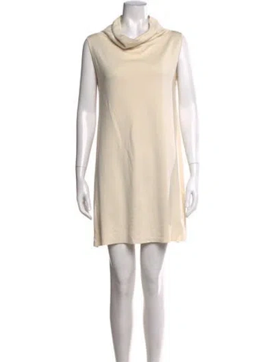 Pre-owned The Row Silk Mini Dress In Neutral