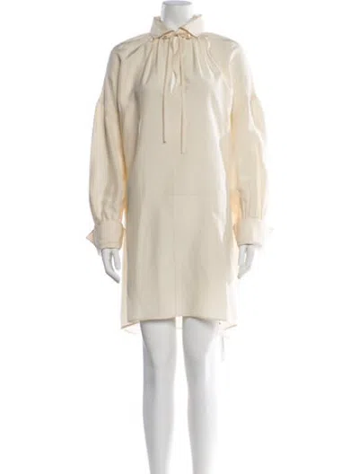 Pre-owned The Row Silk Mini Dress In Neutrals