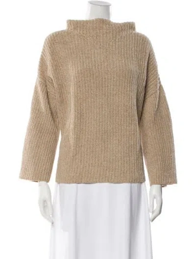 Pre-owned The Row Silk Mock Neck Sweater In Neutral