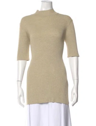 Pre-owned The Row Silk Mock Neck Tunic In Neutral
