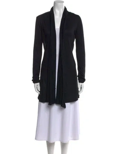 Pre-owned The Row Silk Open Front Sweater In Black