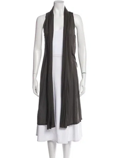 Pre-owned The Row Silk Open Front Sweater In Gray
