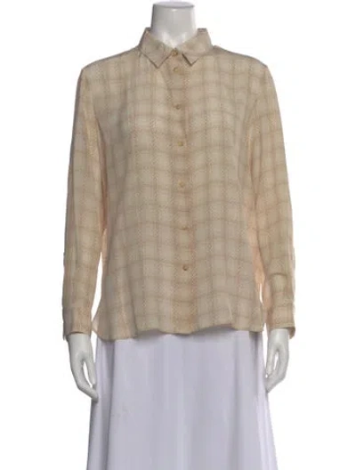 Pre-owned The Row Silk Patterned Blouse In Neutral