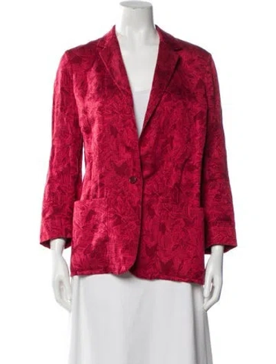 Pre-owned The Row Silk Printed Blazer In Red