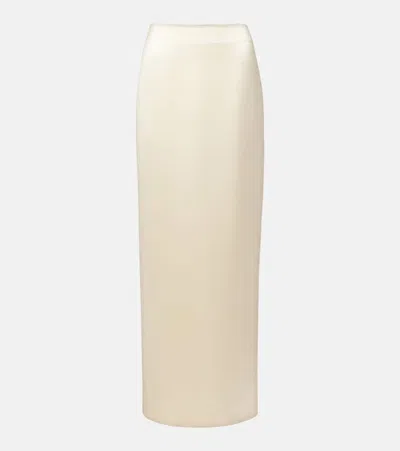 The Row Silk Satin Maxi Skirt In White