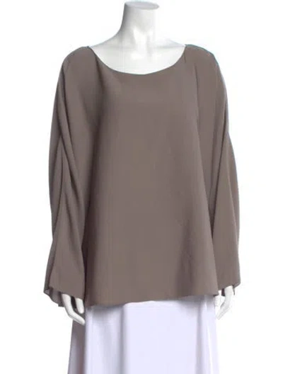 Pre-owned The Row Silk Scoop Neck Blouse In Neutral