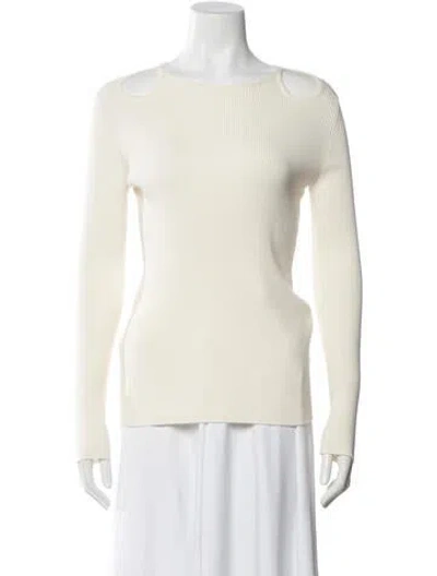 Pre-owned The Row Silk Scoop Neck Sweater In Blue