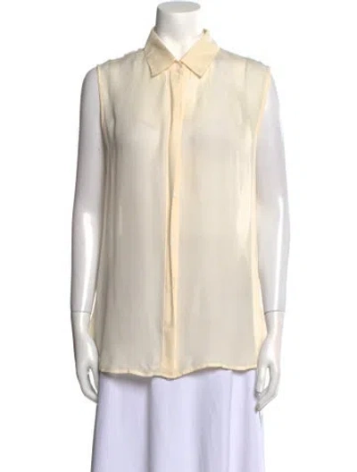 Pre-owned The Row Silk Sleeveless Button-up Top In Neutral
