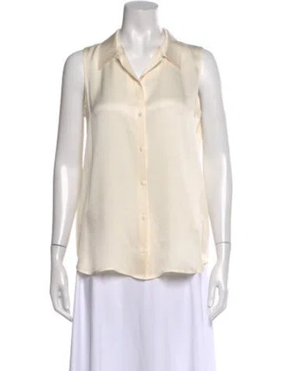 Pre-owned The Row Silk Sleeveless Button-up Top In Neutral