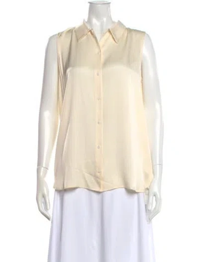 Pre-owned The Row Silk Sleeveless Button-up Top In Neutral
