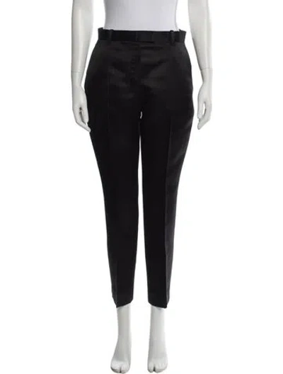 Pre-owned The Row Silk Straight Leg Pants In Black