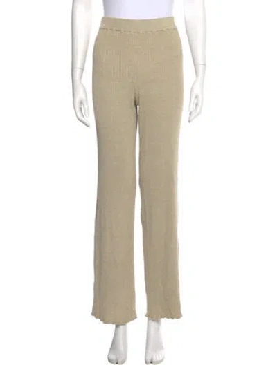 Pre-owned The Row Silk Straight Leg Pants In Neutral