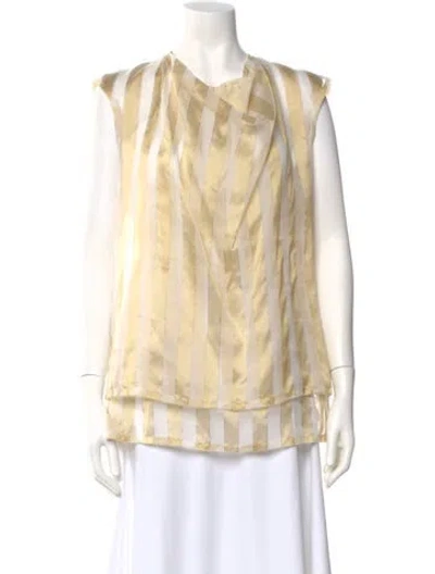 Pre-owned The Row Silk Striped Blouse In Neutrals