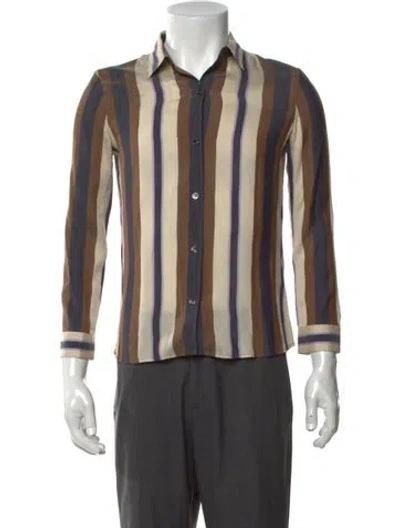 Pre-owned The Row Silk Striped Dress Shirt In Neutral