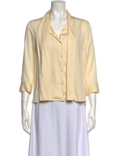 Pre-owned The Row Silk Three-quarter Sleeve Blouse In Neutral