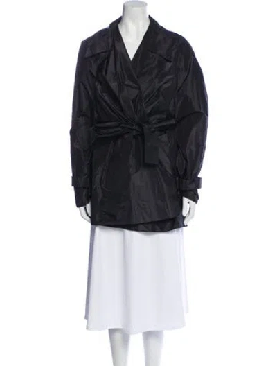 Pre-owned The Row Silk Trench Coat In Blue