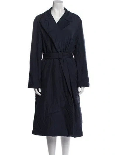 Pre-owned The Row Silk Trench Coat In Blue