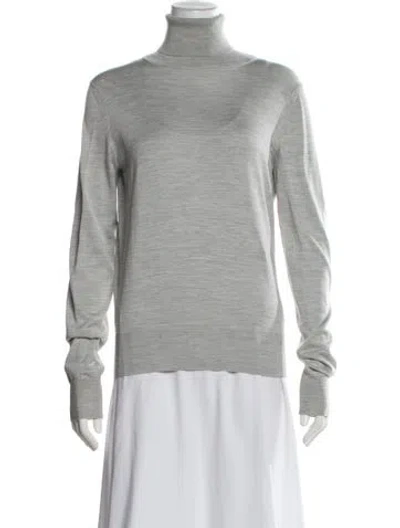 Pre-owned The Row Silk Turtleneck Sweater In Gray