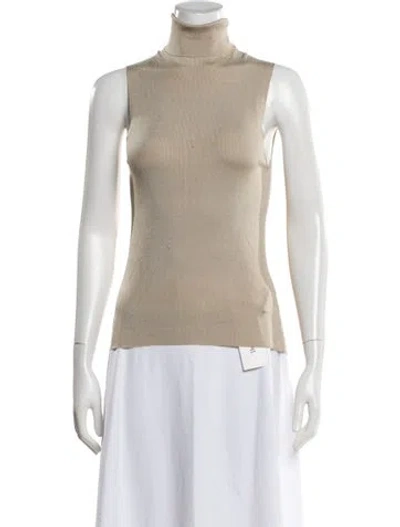 Pre-owned The Row Silk Turtleneck Top In Neutral