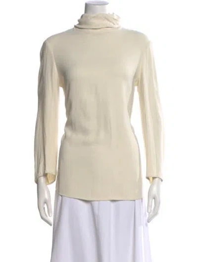 Pre-owned The Row Silk Turtleneck Top In Neutral
