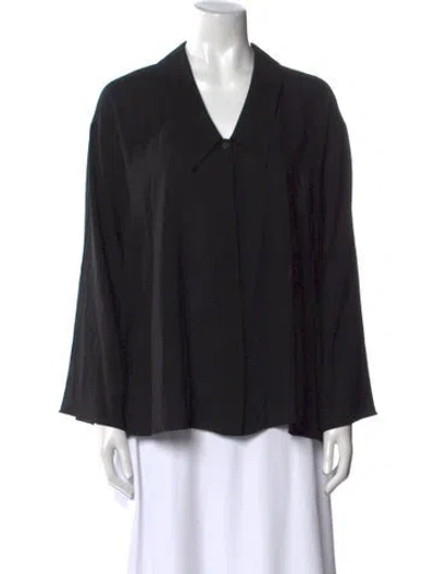 Pre-owned The Row Silk V-neck Blouse In Black