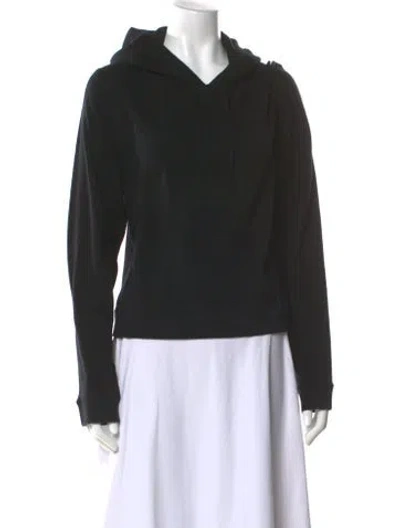 Pre-owned The Row Silk V-neck Hoodie In Black