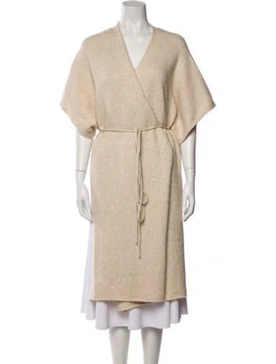 Pre-owned The Row Silk V-neck Sweater In Neutral