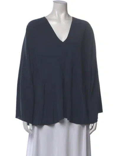Pre-owned The Row Silk V-neck Top In Gray