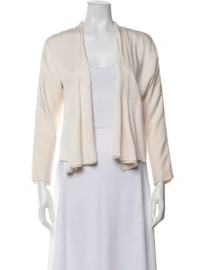 Pre-owned The Row Silk V-neck Top In Neutrals