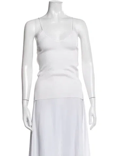 Pre-owned The Row Silk V-neck Top In White
