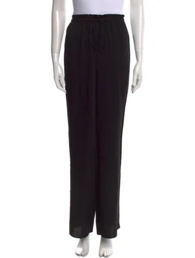Pre-owned The Row Silk Wide Leg Pants In Black