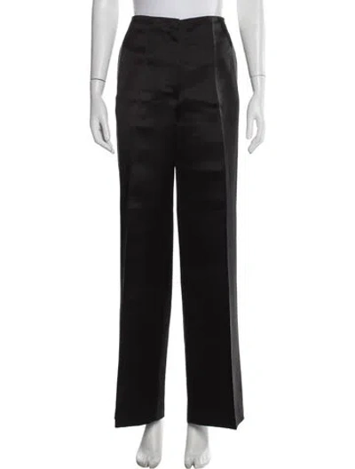 Pre-owned The Row Silk Wide Leg Pants In Black