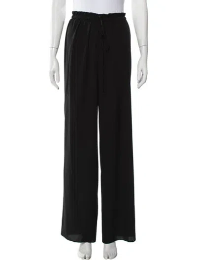Pre-owned The Row Silk Wide Leg Pants In Black