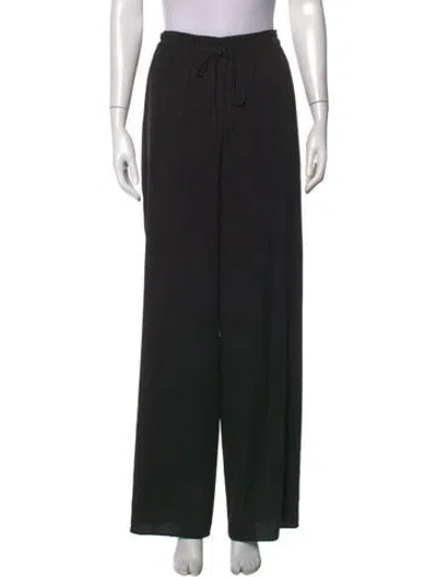 Pre-owned The Row Silk Wide Leg Pants In Black
