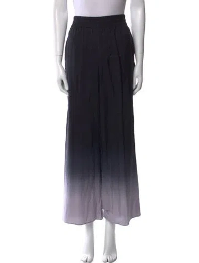 Pre-owned The Row Silk Wide Leg Pants In Blue