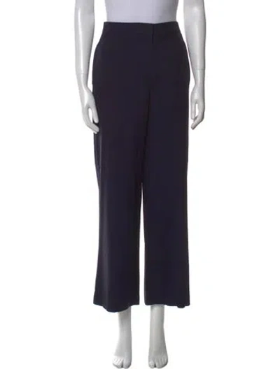 Pre-owned The Row Silk Wide Leg Pants In Blue