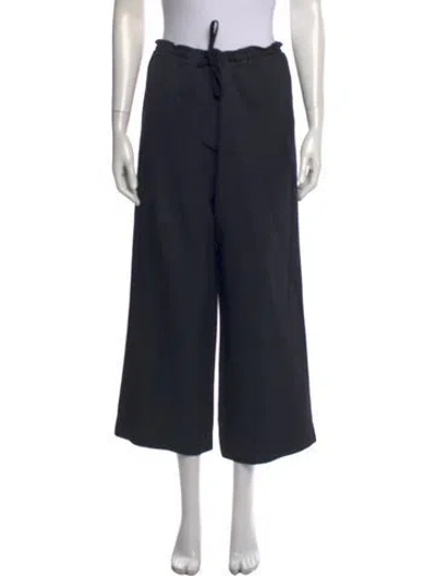 Pre-owned The Row Silk Wide Leg Pants In Blue
