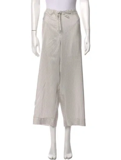 Pre-owned The Row Silk Wide Leg Pants In Gray