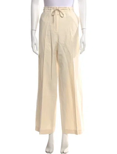 Pre-owned The Row Silk Wide Leg Pants In Neutral